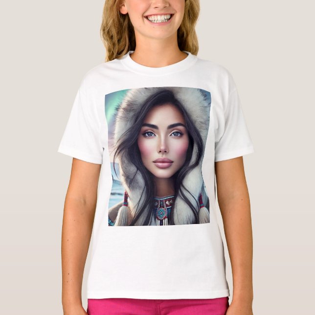 Extraordinärt vackert inuit Woman T Shirt (Framsida)