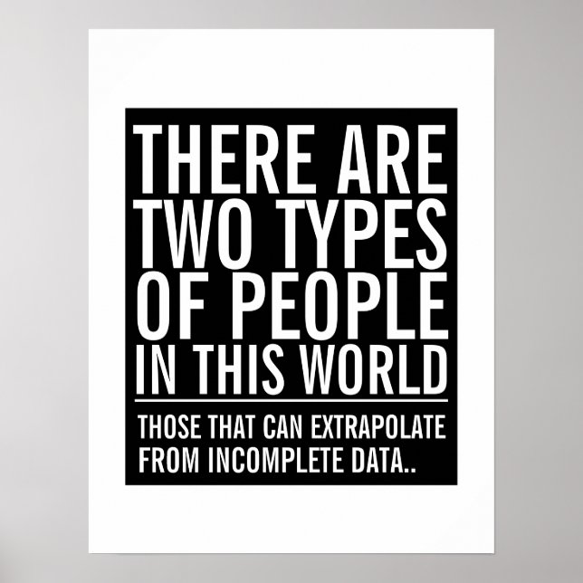 Extrapolat från ofullständiga datagästen humor poster (Framsidan)