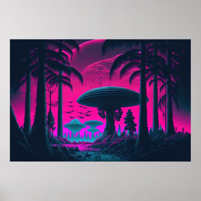 Extraterlands ekosystem: Vaporwave Advent Poster (Framsidan)