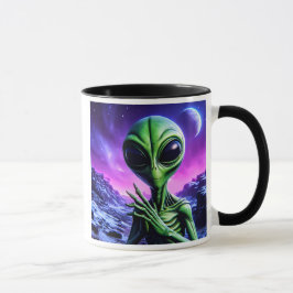 Extraterrestre énigmatique sous un ciel cosmique. mugg