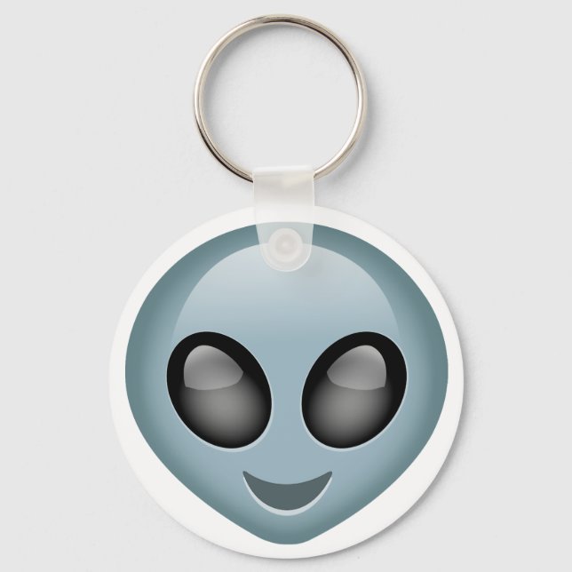 Extraterrestrial Alien Emoji Nyckelring (Framsida)
