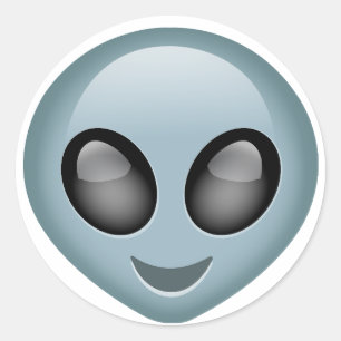 Extraterrestrial Alien Emoji Runt Klistermärke