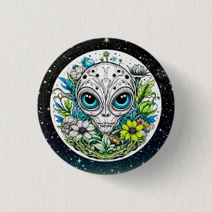 Extraterrestrial Alien in Flowers Starry Night Knapp