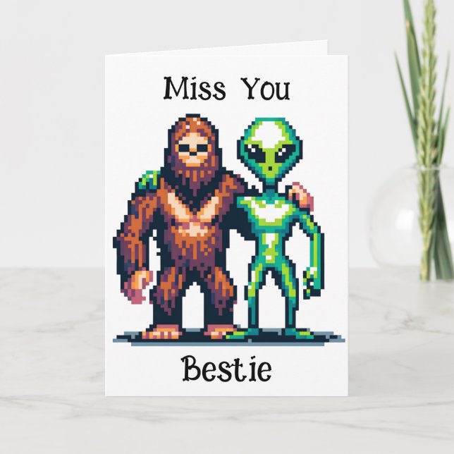 Extraterrestrial Alien med Bigfoot Kort (Framsida)