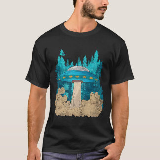 Extraterrestrial Alien UFO Abduction Forest Träd T Shirt