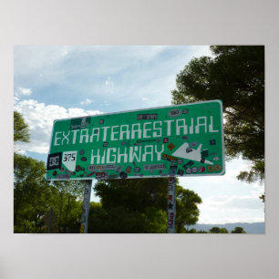 Extraterrestrial Highway Sign, Rachel, Nevada Poster