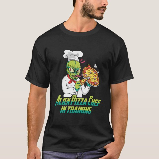 Extraterrestrial Saucer Ufo Paranormal Alien Pizza T Shirt (Framsida)