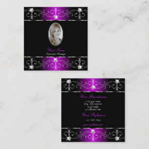 Extravagant Black Lila Ornate Ornaments Foto Fyrkantigt Visitkort