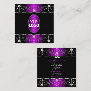 Extravagant Black Lila Ornate Ornaments Lägg till Fyrkantigt Visitkort