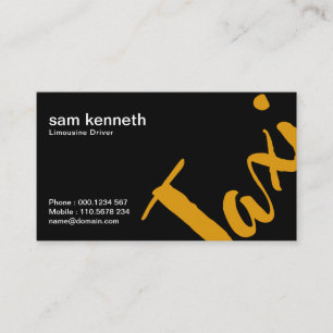 Extravagant Black Simple Fold Professionell Taxi Visitkort
