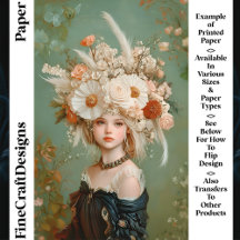Extravagant Blommigt Headdress Woman CN9 Craft Pap