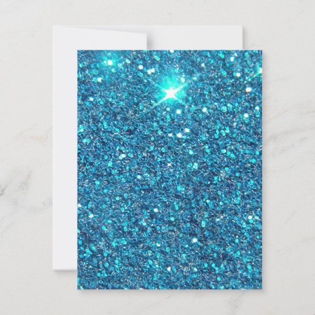 Extravagant Blue Glitter Shine Inbjudningar (Framsida)