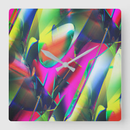 Extravagant färg av abstrakt- och showy-former fyrkantig klocka