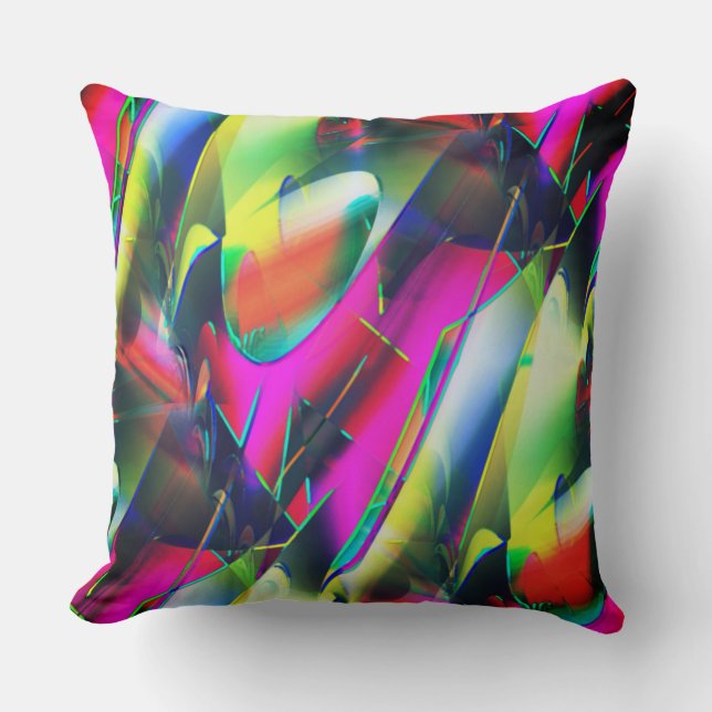 Extravagant färg av abstrakt- och showy-former kudde (Framsida)