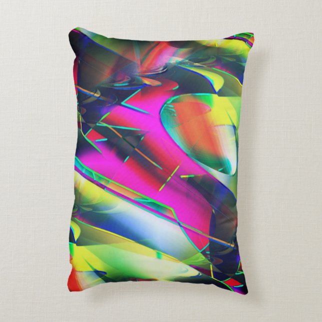 Extravagant färg av abstrakt- och showy-former prydnadskudde (Baksidan(Vertikal))