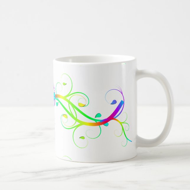 Extravagant regnbågsblommor kaffemugg (Höger)