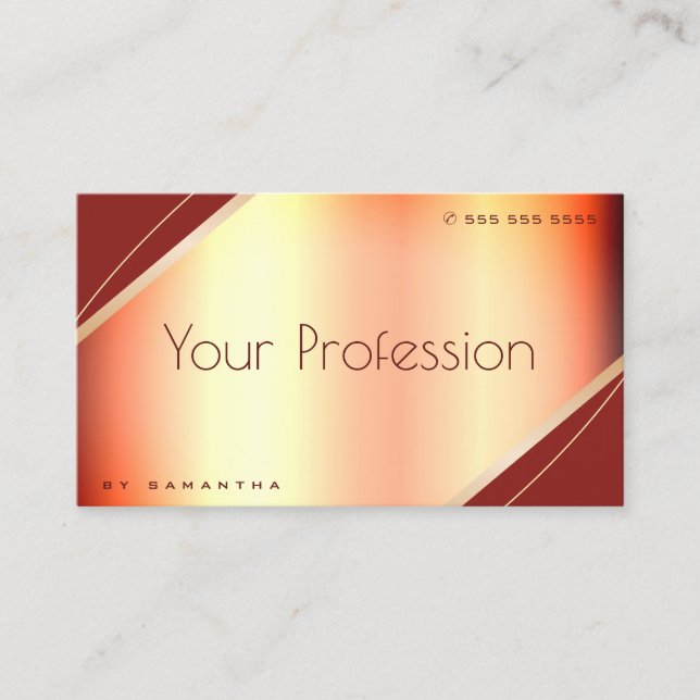 Extravagant Ro Guld Burgundy Luxury Glam Elegant Visitkort (Framsida)