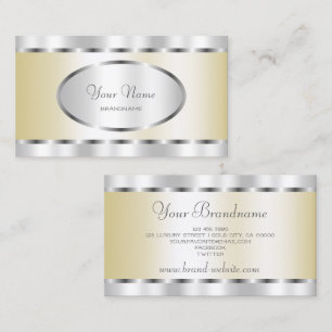 Extravagant Silver och Guld Effekt Professionell Visitkort