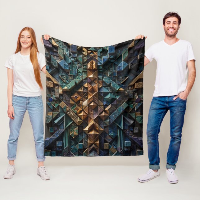 Extrem 3D vertikal mosaik Fleecefilt (På plats)