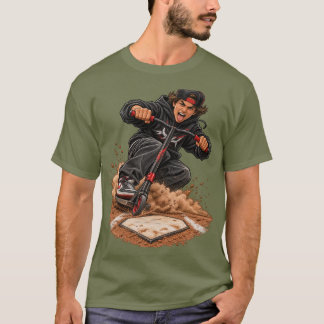 Extrem fristilscooter baseball slide-action t shirt
