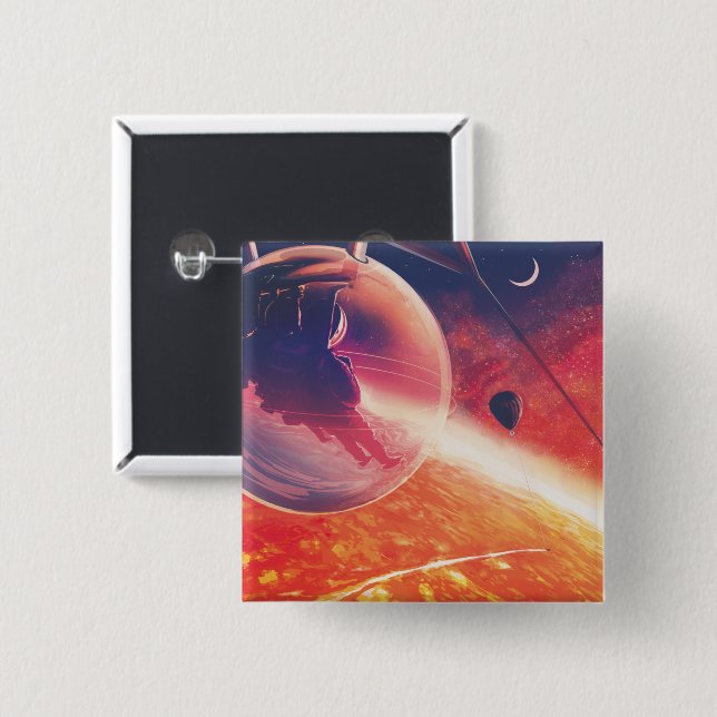 Extrem Luftballong på Volcanic Hellscape Knapp (Framsida & baksida)