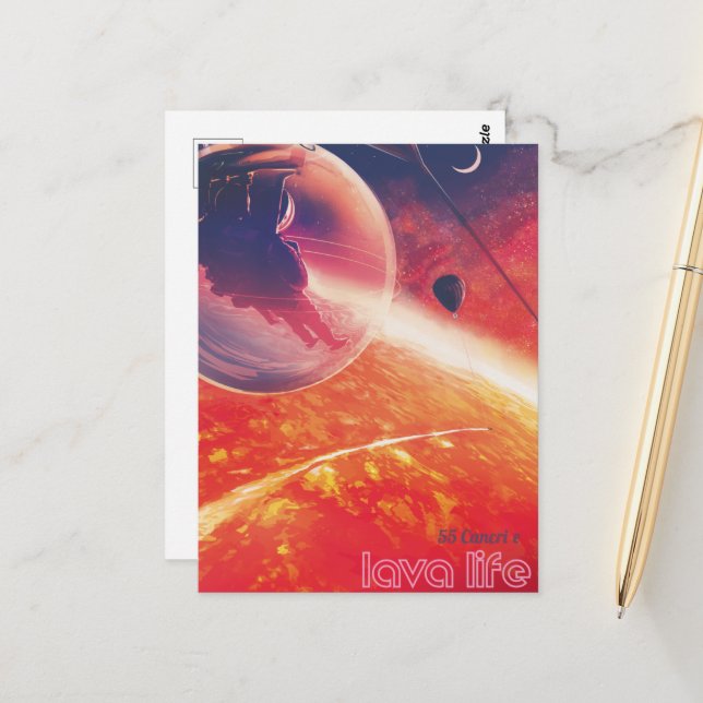 Extrem Luftballong på Volcanic Hellscape Vykort (Fram/Back In Situ)