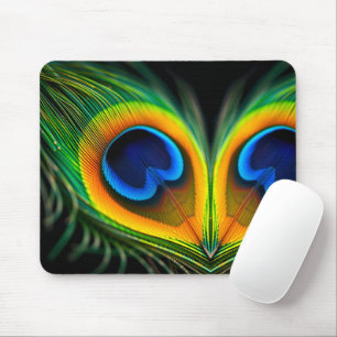 Extrem makro av Peacock Feather Öga Musmatta