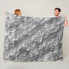 Extrem övertäckning  av grått-präglade kvadrater fleecefilt