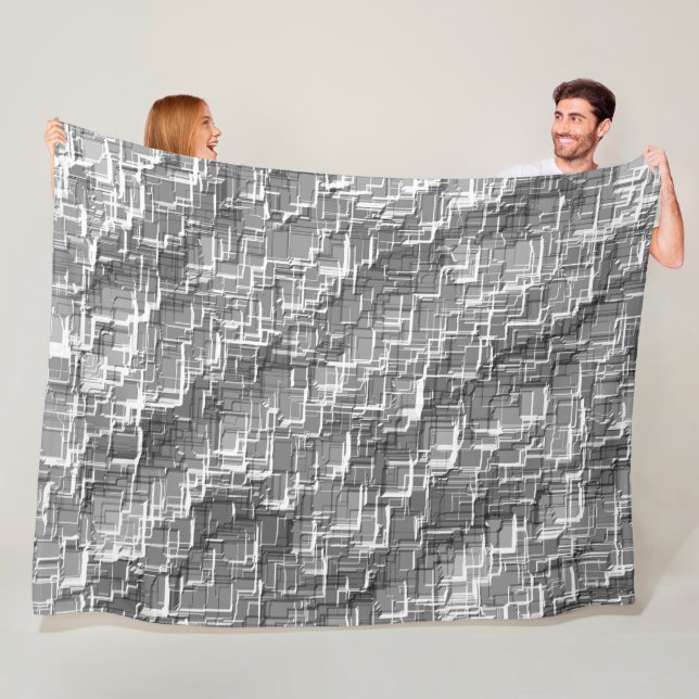 Extrem övertäckning  av grått-präglade kvadrater fleecefilt (På plats)