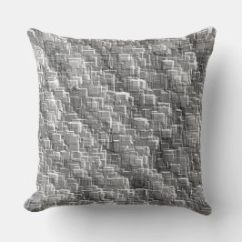 Extrem övertäckning  av grått-präglade kvadrater kudde