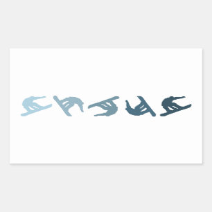 Extrem snöbordning rektangulärt klistermärke