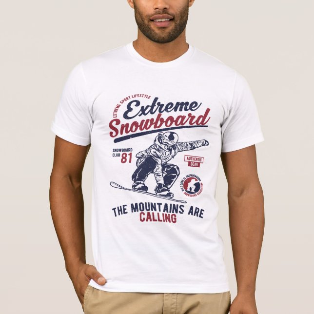 Extrem Snowboard, Bergen kallar T Shirt (Framsida)