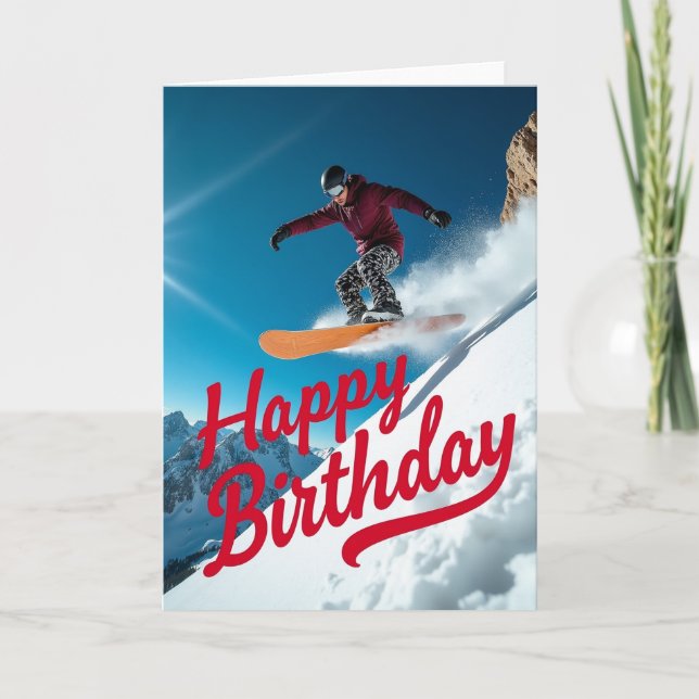 Extrem Snowboard-födelsedagspresentkort Kort (Framsida)