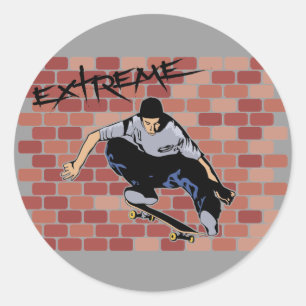 Extrema skateboardingklistermärken runt klistermärke