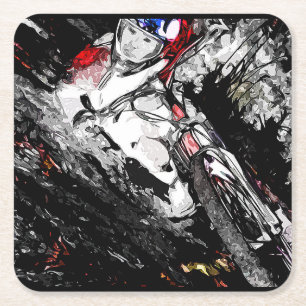 Extreme BMX Rider - Mountain Bike Racer Underlägg Papper Kvadrat