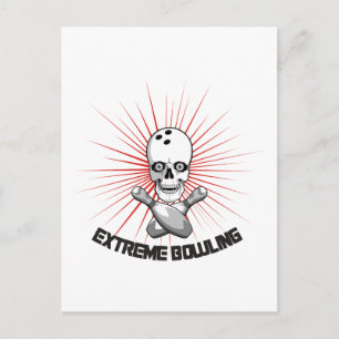 Extreme Bowling Skull & Kor Stift Vykort