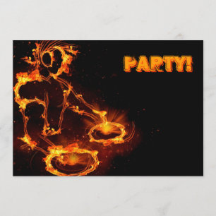 Extreme coola Flaming DJ-partiinbjudan. Inbjudningar