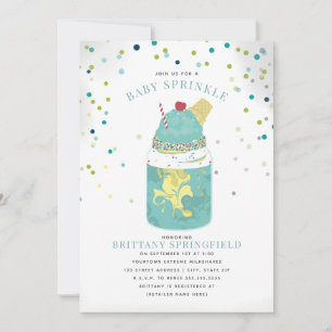 Extreme Crazy Milkshake Blue Boy Baby Shower Inbjudningar