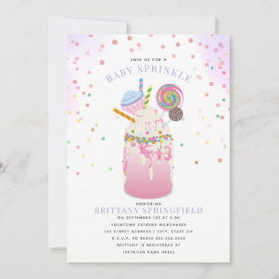 Extreme Crazy Milkshake Girl Baby Shower Sprinkle Inbjudningar