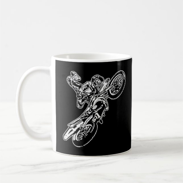 Extreme Dirt Bike Motocross Rider Distress Stil Kaffemugg (Vänster)