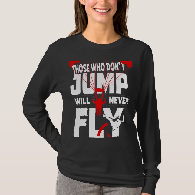 Extreme för Skydiving Parachuting Free Flies Glidi T Shirt (Framsida)