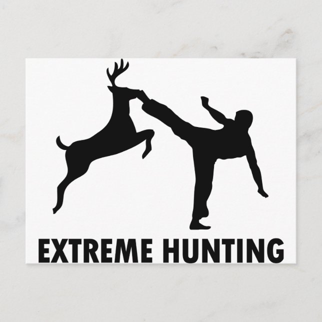 Extreme Hunting Hjort Karate Kick Vykort (Framsida)