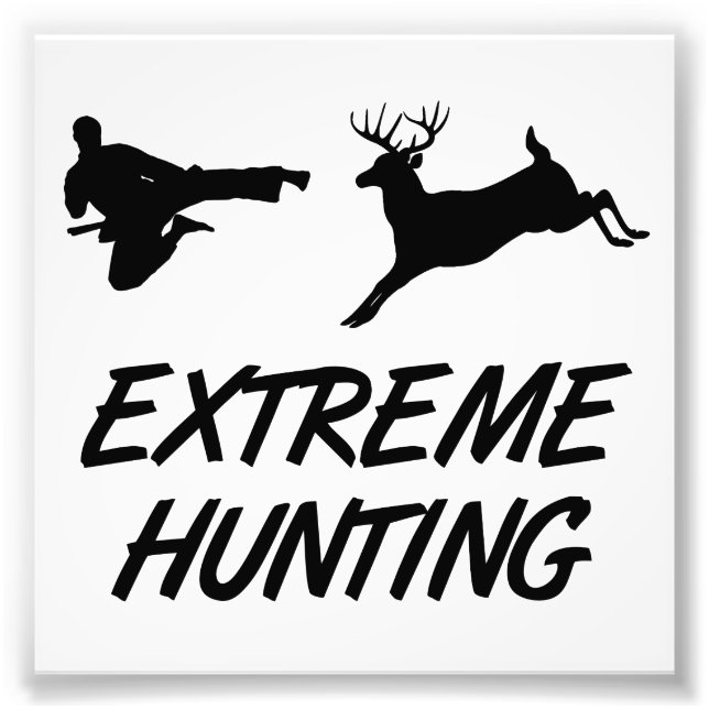 Extreme Hunting Karate Kick Hjort Fototryck (Framsidan)