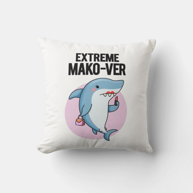 Extreme Mako-ver Funny Mako Shark Pun Kudde (Framsida)