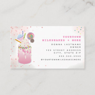 Extreme Milkshake Dessert Candy Restaurant Sweets Visitkort