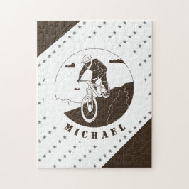 Extreme Mountain Biking Cycling Star Cyclist Namn Pussel