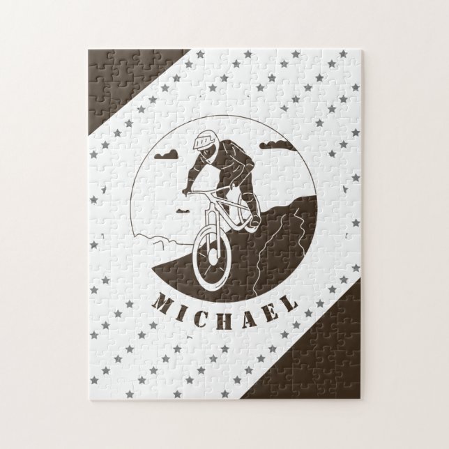 Extreme Mountain Biking Cycling Star Cyclist Namn  Pussel (Vertikal)