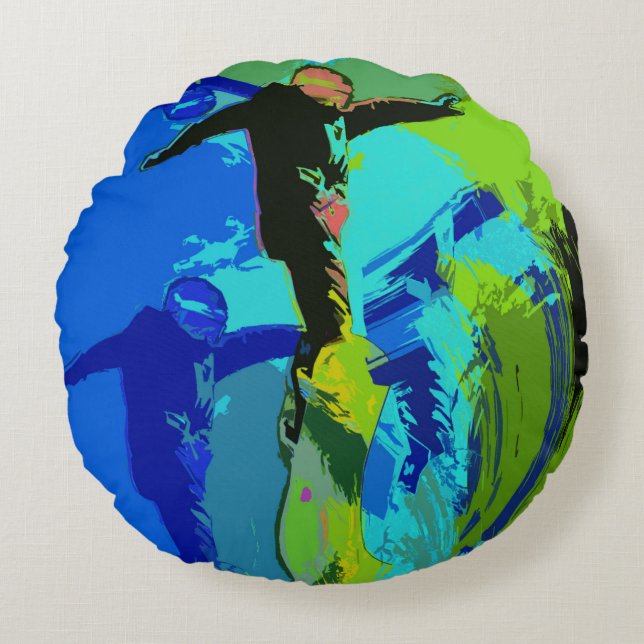 Extreme Riding- Snowboarders Rund Kudde (Framsidan)