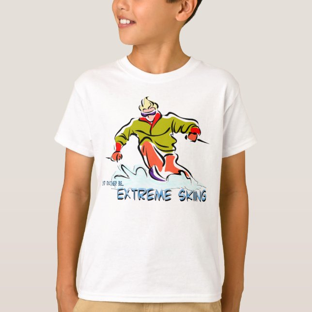 Extreme Skiing T Shirt (Framsida)