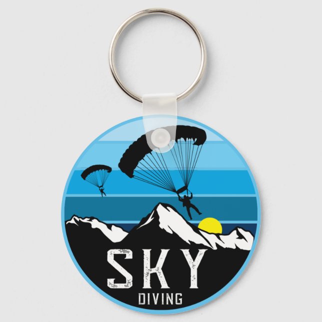Extreme Skydiving Fallskärm Sports Keychain Nyckelring (Framsida)